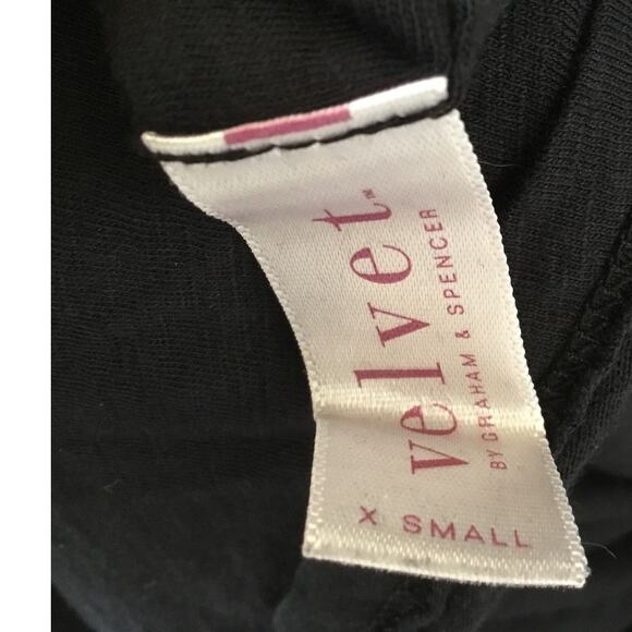 Velvet By  Graham & Spencer Gauzy Cotton Midi Dress Black Boho Peasant  Size XS - Picture 4 of 6